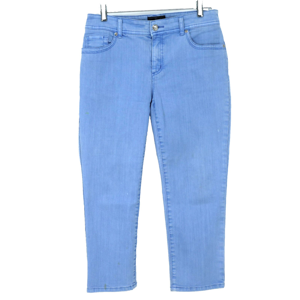 Chicos Jeans 0 Womens 4 Light Blue Crop Ankle Cotton Stretch Denim Nautical